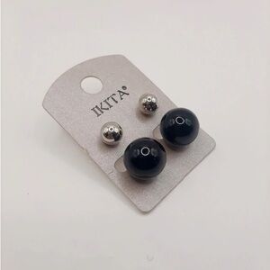 Black and Silver Kids Earrings Set